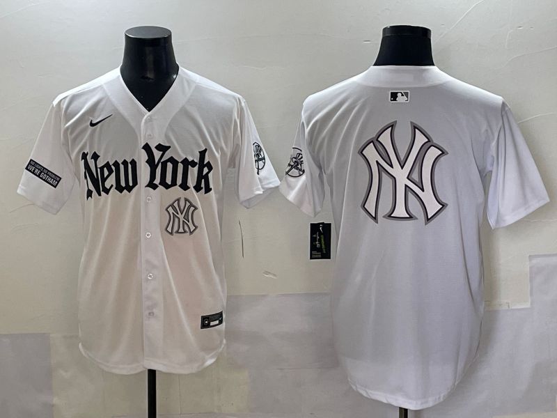 Men 2025 New York Yankees Blank White Five generations Joint Name Nike MLB Jersey style 88